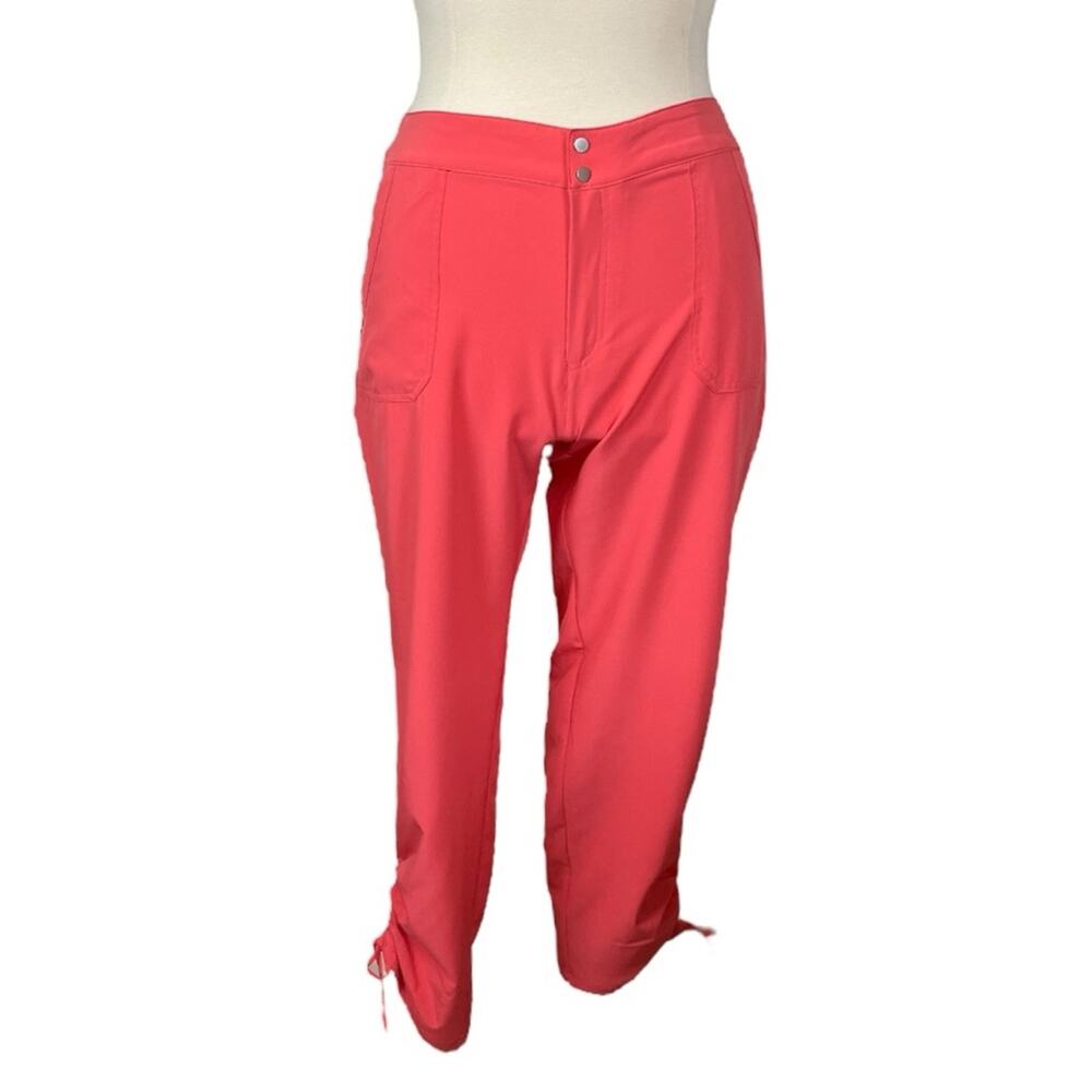 Dressbarn NEW DB Sunday Athleisure Casual Tie Ankle Pants Coral Pink Size 16